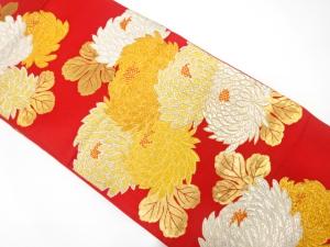 アンティーク　菊模様織り出し袋帯（着用可）